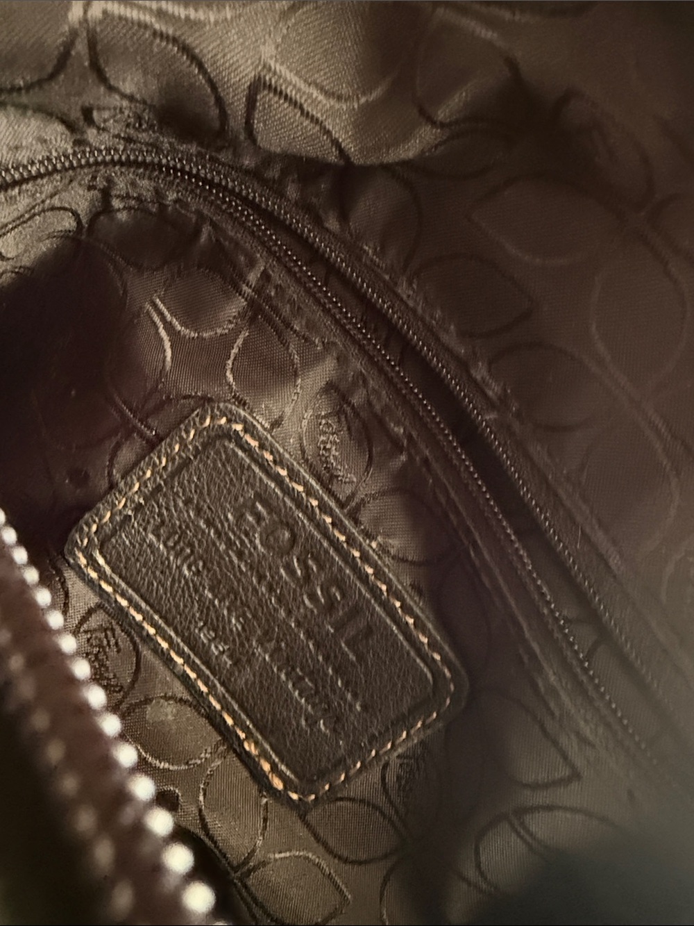 Fossil Black Liberty Leather Crossbody Bag with Silver Hardware - Picture 2 of 4